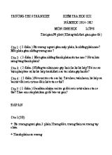 Kiểm tra học kì I năm học2014-2015 mônsinh học lớp8